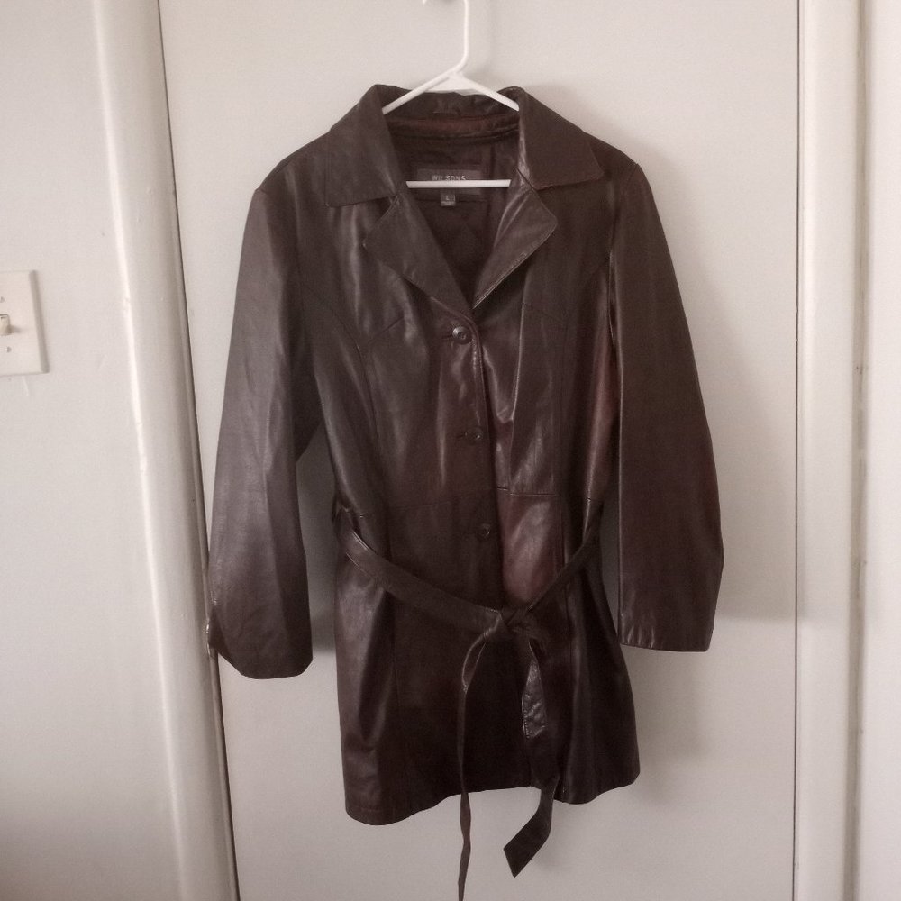 VTG WIlson's Leather Brown Belted Jacket